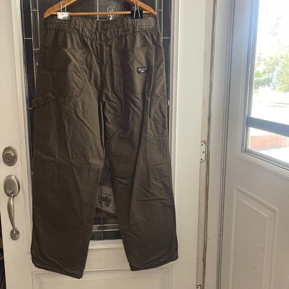 Smiths Workwear Pants Mens 38x32 Fleece Lined Pants Cargo Brown - Picture 2 of 6